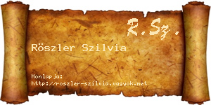 Röszler Szilvia névjegykártya